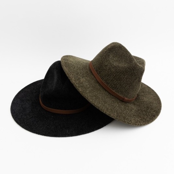 Minimalist Black Corduroy Fedora - Picture 3 of 5